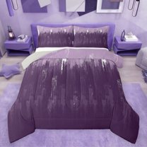 jejeloiu Graffiti Stripe Bedding Comforter Set,Abstract Geometric Pattern Twin Comforter Sets,Purple Batik Artwork Bedding Set For Girls Boys,Super Cozy Room Decor Reversible,2-Piece