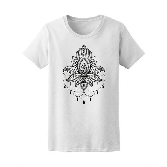 Tattoo Style Lotus Ornament Tee Women's -Image by Shutterstock