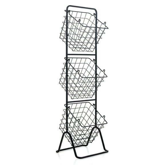 YYAo Storage Shelves, Shelf Units, Storage Rack Shelves,3-Tier Fruit Basket Stand with Adjustable Heights