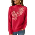 thumbnail image 5 of Dwralegc 2025 Sweaters for Women Turtleneck Sweaters Wool Jumper Knit Pullover Soft Cozy Long Sleeve Fall Winter Sweater Red XL, 5 of 6