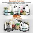 thumbnail image 4 of GPCT 2Pcs Corner Shower Caddy Shelves Wall Mounted Basket Rack With 8Pcs Adhesive Hooks, 4 of 10