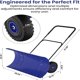 thumbnail image 2 of 29-pulgada heavy-duty steel snow shovel con big double pole, 5-height adjustable handle y all-terrain wheels, blue, 2 of 9