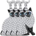 thumbnail image 1 of Collares de felinos CatNeck07 4Pzas Siamese Plata/Negro Metal Cadena y Dije., 1 of 2