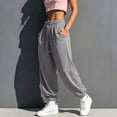 thumbnail image 5 of Gym Sweatpants Women Zaewscy Women Fashion Solid Casual Elastic Waist Long Sweatpants With Pockets Gray M, 5 of 9