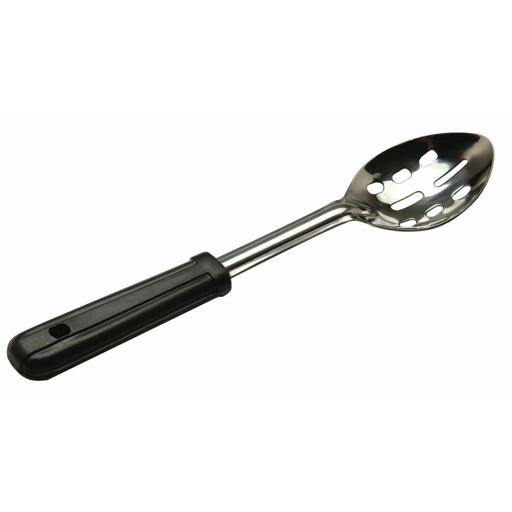 HUBERT® Slotted Serving Spoon Stainless Steel with Black Comfort Grip