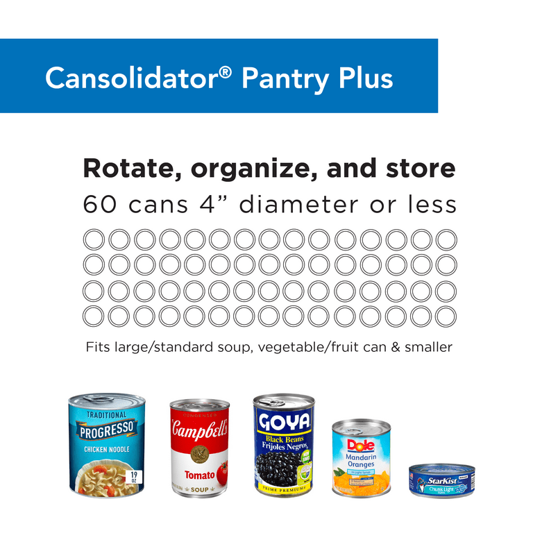  Shelf Reliance Cansolidator Pantry 40 Cans, Can Organizer for  Pantry, Rotating Canned Food Storage Organizer