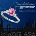 thumbnail image 2 of Gem Stone King 14K White Gold Pink Moissanite and White Moissanite Engagement Ring for Women | 2.20 Cttw | Oval 9X7MM | Gemstone Birthstone | Size 6, 2 of 6