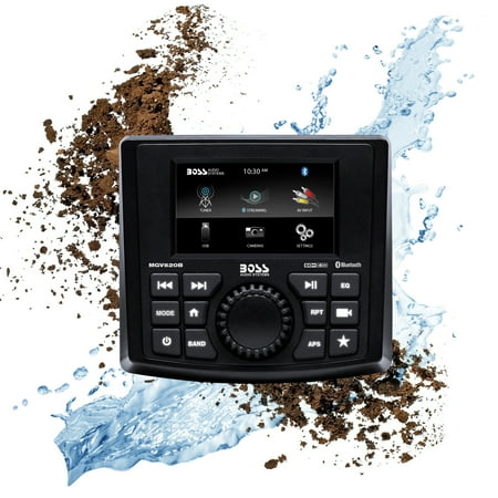 BOSS Audio - MGV520B Marine Gauge Receiver – Weatherproof, 3” Touchscreen, Amplified, Bluetooth, No CD Player, USB Port, AM/FM Radio - Black