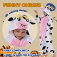 thumbnail image 4 of SWEETXIN Kids Cow Onesie Pajamas Halloween Plush Costume Sleepwear Christmas Gift for Girls Boys Jumpsuit 6Years, 4 of 7
