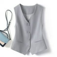 thumbnail image 4 of Sensestyle Waistcoat Women, A Lady's Suit Waistcoat Small Vest Slim Fit Paired with A Short Sleeveless Jacket with A Folded Waistcoat Vest Tops for Women Grey S, 4 of 6