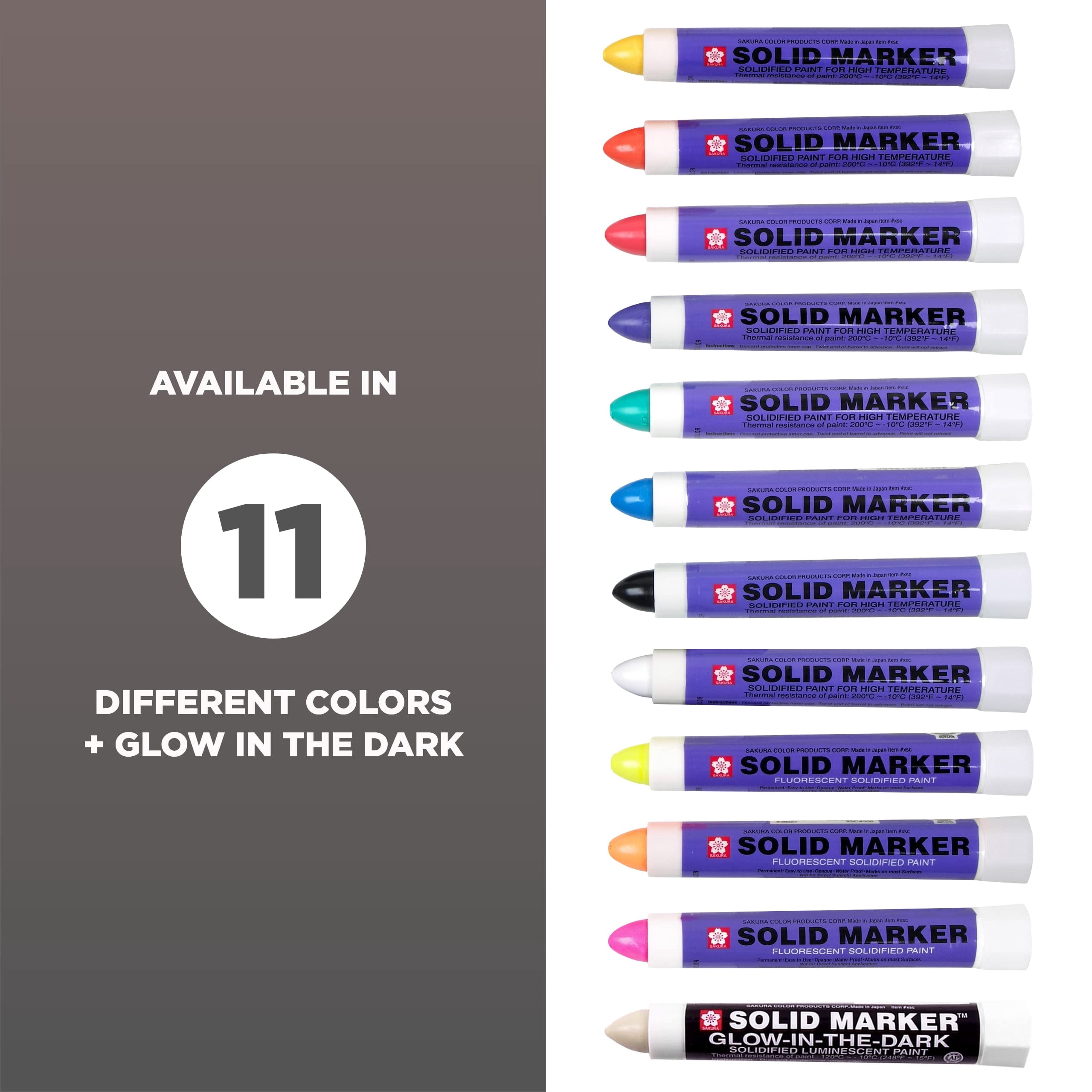 Sakura Solid Paint Markers - Permanent Marker Paint Pens - Window, Wood, & Glass Marker - Purple Paint - 12 Pack