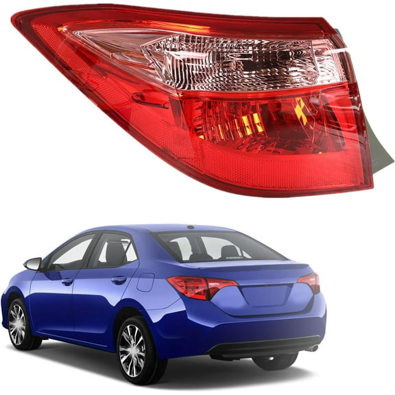 ALL-CARB Rear Outer Left Tail Light Brake Lamp Assembly Driver Side Replacement for 2017-2019 Corolla C | CE | L | LE | LE Eco 4-Door Sedan 8156002B00 TO2804130
