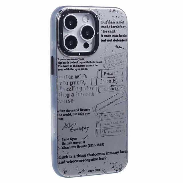 YOUNGKIT Literary Series for iPhone 16 Pro Magnetic Case IMD TPU Phone Cover - Classic Collection