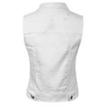 thumbnail image 6 of Made by Olivia Women's Junior Fit Sleeveless Button up Jean Denim Jacket Vest, 6 of 7