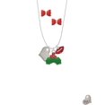 thumbnail image 2 of Delight Jewelry Stainless Steel Heart Christmas Kiss Charm Necklace and Stud Earrings, 2 of 4