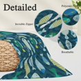 thumbnail image 3 of Deep Green Fishes Throw Pillow Cover 16 x 24 Inch Decorative Pillow Cover Cartoon Coastal Ocean Fish Striped Lumbar Pillowcase Seasonal Rectangle Cushion Case for Couch Sofa Bed Living Room, 3 of 9