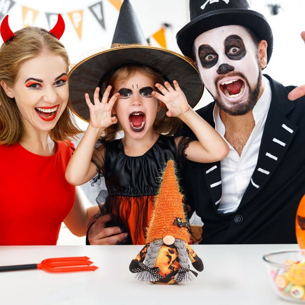 Muñeco de gnomo de Halloween | Decoración de tela sin rostro para el hogar | Juguete de peluche suave para pedir dulces | Exhibición de temporada de otoño de 30 cm para estantes y mesas