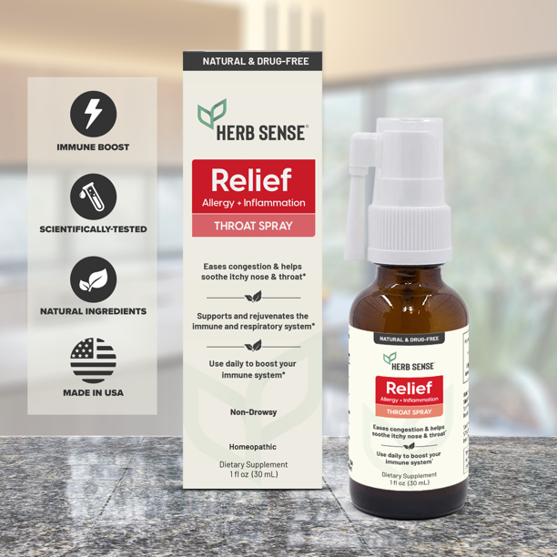 Herb Sense Relief Allergy + Inflammation Throat Spray Natural