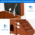 thumbnail image 3 of Dextrus 3 Steps Folding Pet Stairs,Cat Stairs,Dog Cat Ladder for High Beds,Pet Step for Small Dogs and Cats, Dog Ramp for Couch Sofa with Toy Storage - Brown, 3 of 7