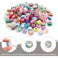 thumbnail image 2 of JUNWELL 1Bag Acrylic & Resin & Polymer Clay Rhinestone European Beads Large Hole Beads with Silver Color Core Rondelle Mixed Color Beads  13.5~14x8~10mm Hole  5mm 54pcs/bag, 2 of 7