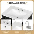 thumbnail image 4 of Euroco 24” Bathroom Vanity with Sink Combo, Freestanding Cabinet with 3 Drawers and Side Storage,MDF & Poplar Wood, Ceramic Top with Integrated Sink, 4 of 9