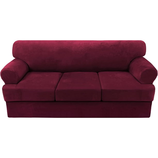 Sofa Cover 4 Piece T Cushion Sofa Slipcovers Thick Velvet Couch Cover