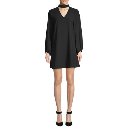 Scoop Blouson Sleeve Keyhole Mini Dress Women's