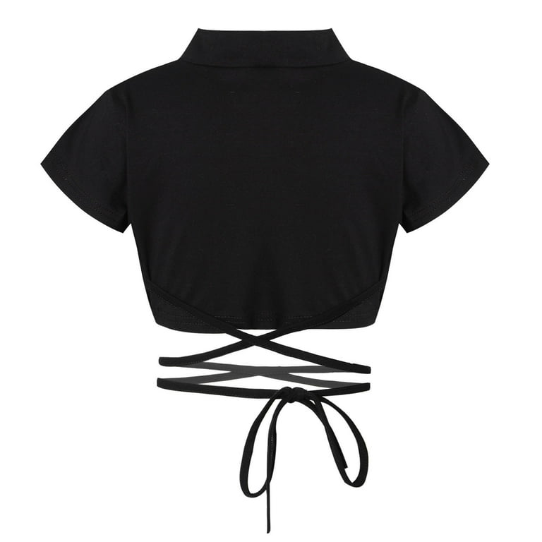 Eandarui Kids Girls Jazz Modern Dance Hip Hop Crop Top Short
