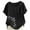 Black, variant on Women's Short Sleeve T-Shirt, Crew Neck Casual Loose Fit Blouse, Cotton Linen Blend Printed Summer Top for Daily Wear