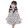 thumbnail image 1 of Filles Princesse Robe d'Été Douce Florale Impression Manches Respirante Fronde Longue Robe pour 1-8 Ans Enfants, 1 of 8