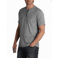 thumbnail image 2 of Puztloy Shirts for Men Fashion Henley Shirts Short Sleeve Casual Button Summer T-Shirt with Pocket Grey, 2 of 6