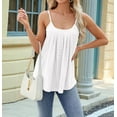 thumbnail image 4 of Dycnvjo Women'S Tank Tops Sleeveless Summer Top Spaghetti Strap Spring Shirt Loose Fit Beach Vacation 2025 Casual White L, 4 of 7