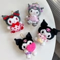 thumbnail image 2 of Colgante de peluche Kawaii Sanrio Cinnamoroll My Melody Kuromi Doll, juguete de peluche esponjoso, llavero, Día de San Valentín, amor, regalo de religiónYZL142-P 12cm Fivean Toy model, 2 of 2