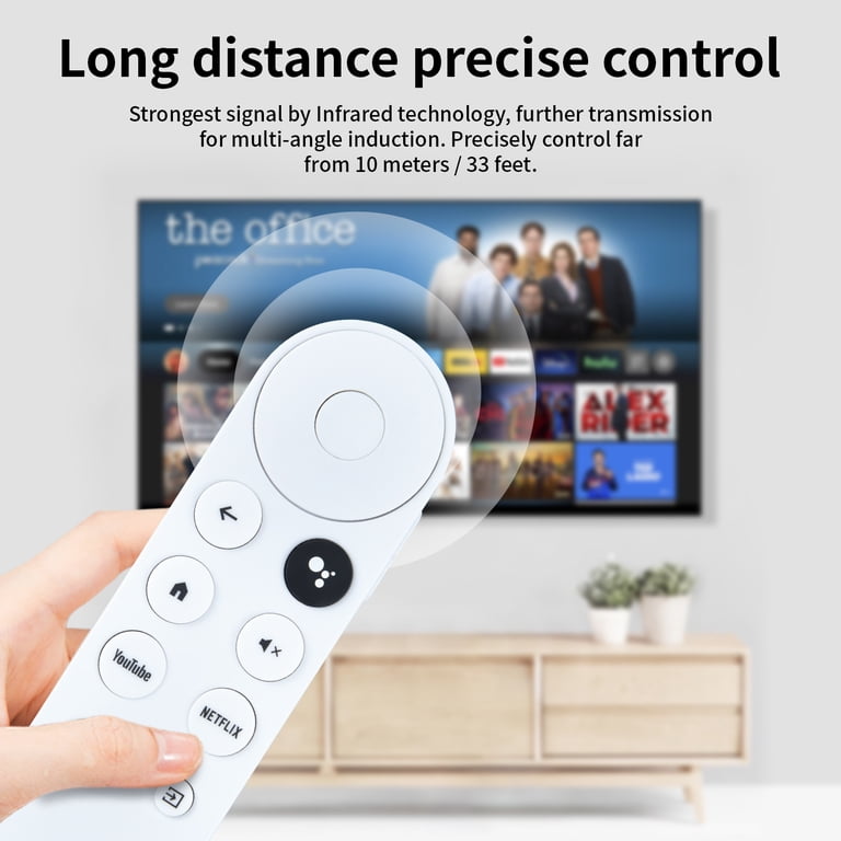 Vervanging Voice Afstandsbediening voor Google Chromecast 4k Sneeuw Streaming Media Player, Voice Afstandsbediening Vervanging voor Google TV GA01920-US GA01919-US (alleen afstandsbediening