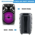 thumbnail image 5 of Technical Pro 8 Inch 800W Bluetooth Speaker with Wireless Microphone Karaoke, 5 of 5
