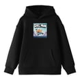 thumbnail image 6 of Dog Man Running Across Cityscape Youth Black Long Sleeve Hooded Sweatshirt-Small, 6 of 7