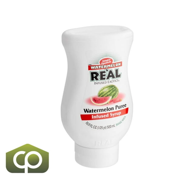 Reàl Watermelon Puree Infused Syrup – Crisp Sun-Ripened Sweetness & 36.2% Authentic Sentinel Watermelon Puree, 16.9 fl. oz. (500mL) Premium Eco-Squeeze Bottle