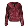 thumbnail image 6 of Women's sequined zipper jacket glitter evening cardigan casual dress coat disco costume, 6 of 9