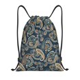 thumbnail image 1 of Xecao Indian Paisley 2 Pattern Sports Drawstring Backpack - String Swim Gym Bag with Wet Proof Pocket for Women&Men-Medium, 1 of 6