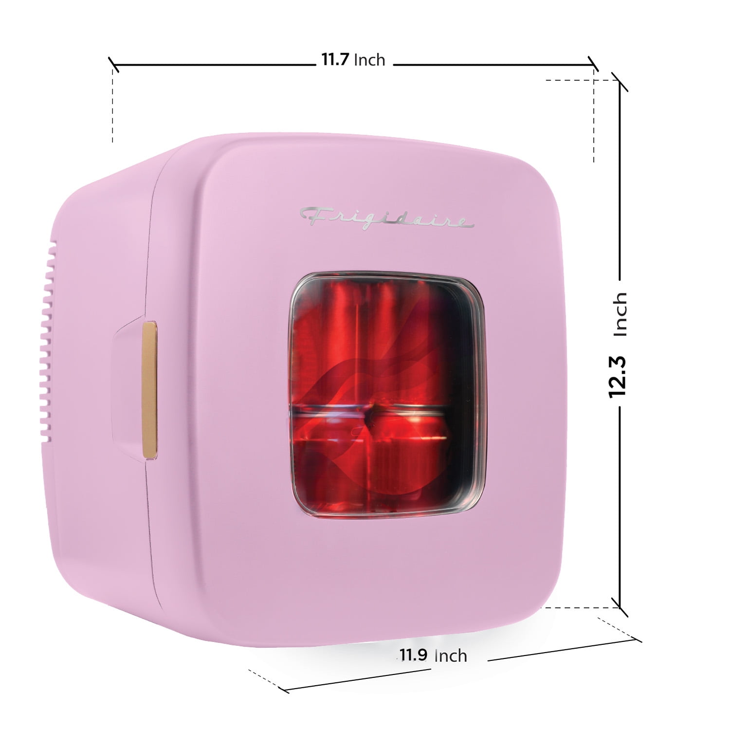 (2 pack) Frigidaire 12 Can Retro Mini Cooler, 9L Portable Beverage Refrigerator with AC/DC Adapters, Skincare Fridge in Pink