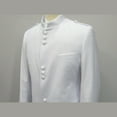 thumbnail image 4 of Mens Apollo  King  Banded Collarless suit Chinese Mandarin Wide leg AG98 White, 4 of 9