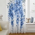 thumbnail image 6 of Blue Eucalyptus Leaves Sheer Curtains 63 Inches Long, Spring Botanical Summer Light Filering Curtains, Breathable Simi Curtain Privacy Drapes for Living Room Bedroom Lightweight Window Treatment, 6 of 9