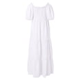 thumbnail image 3 of Vestido cruzado boho floral para mujer 2025: vestido largo con cuello redondo, manga corta, cinturón y volantes en el bajo, poliéster/spandex, informal/playa (S-XXL), 3 of 4