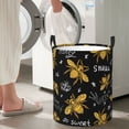 thumbnail image 4 of Lsque Hohey Bee Golden Embroidery pattern Laundry Hamper Basket, Tall Woven Rope Hamper Basket for Clothes, Lightweight Storage Basket, Collapsible Waterproof-Medium, 4 of 8