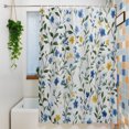 thumbnail image 3 of Blue Yellow Spring Floral Waterproof Shower Curtain, 72"x72" Washable Polyester Fabric Shower Curtains for Bathroom, Elegant Summer Botanical Green Decorative Bathtub Curtain Sets with Hooks, 3 of 9