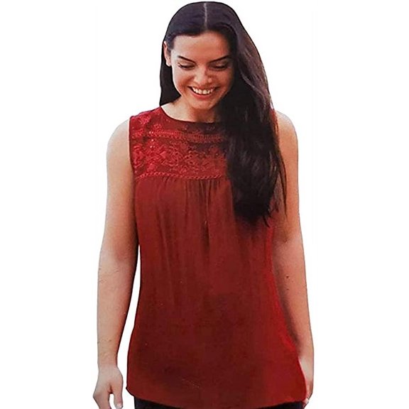 Forbidden Los Angeles Women's Embroidered Tank Top (Red, S)