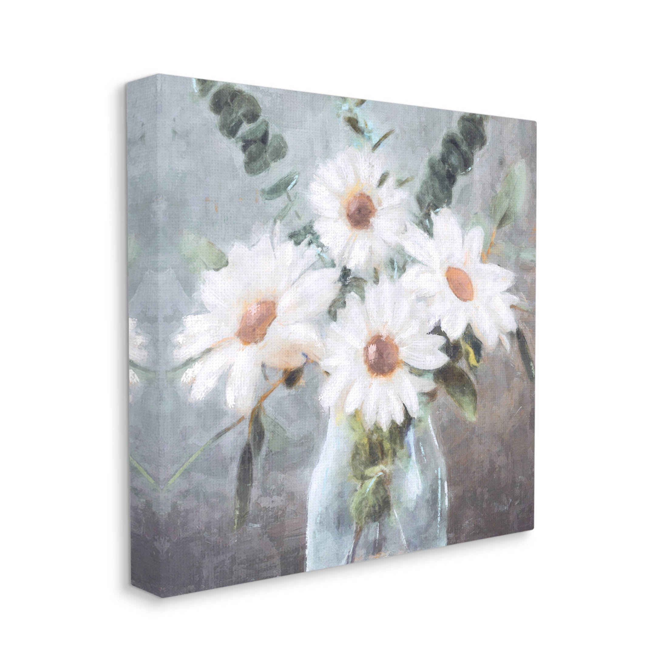 Stupell Industries Traditional Mixed Daisies Arrangement Painting Gallery Wrapped Canvas Print Wall Art, Design by Nina Blue