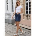thumbnail image 4 of DARING DIVA Women's Jean Skirt with Pockets X-Small Deep Blue, 4 of 6