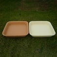 thumbnail image 4 of Dsseng 2pcs Square Shape Plastic Flower Pot Tray Pot Water Tray Multi-functional Household Potted Support Leakproof Potted Base for Home (Beige S), 4 of 6
