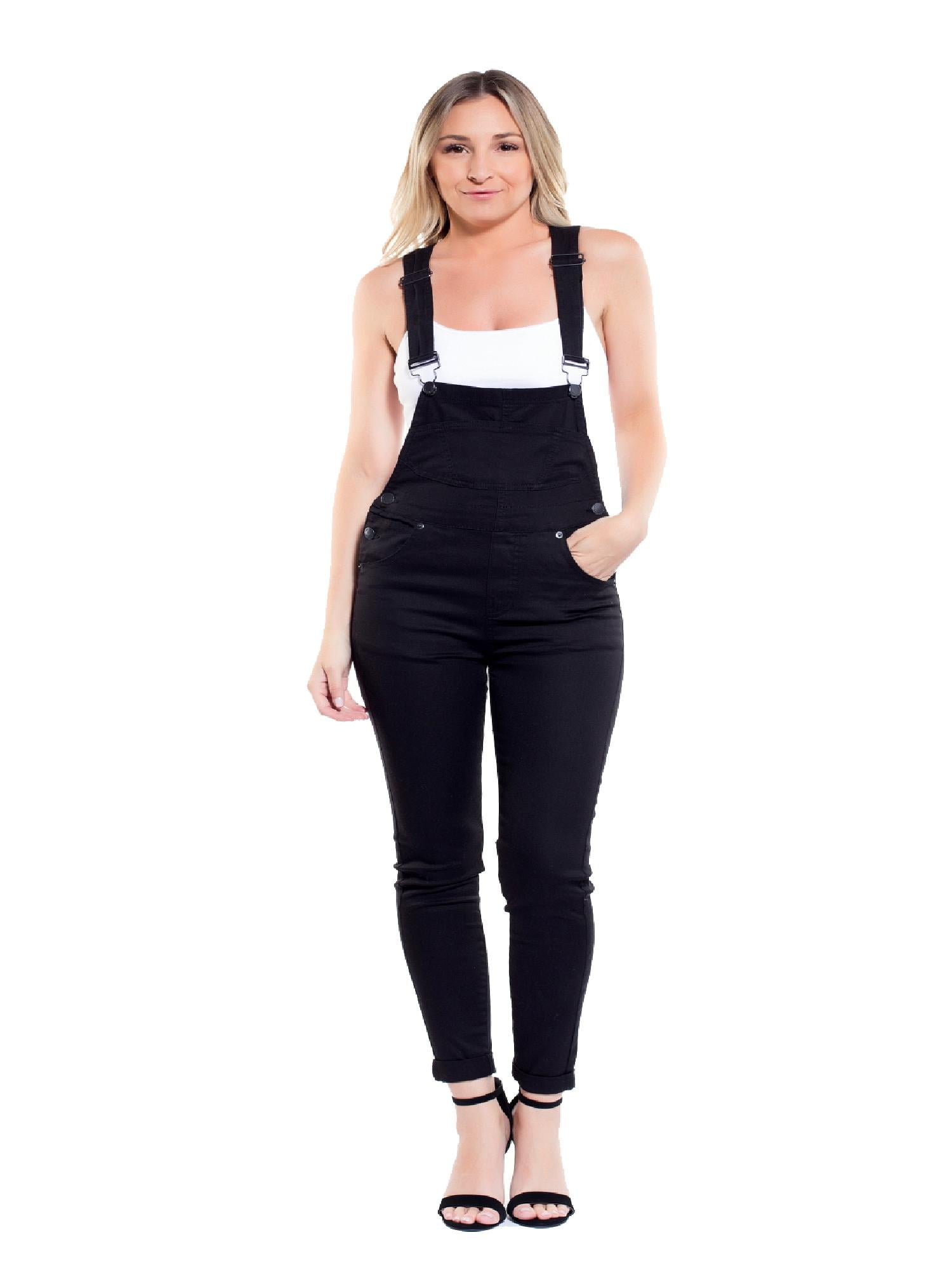black slim overalls